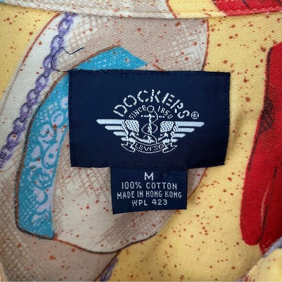 Vintage Levi’s Dockers Horse Equestrian Cowboy Western Yellow Shirt size medium - Picture 6 of 7